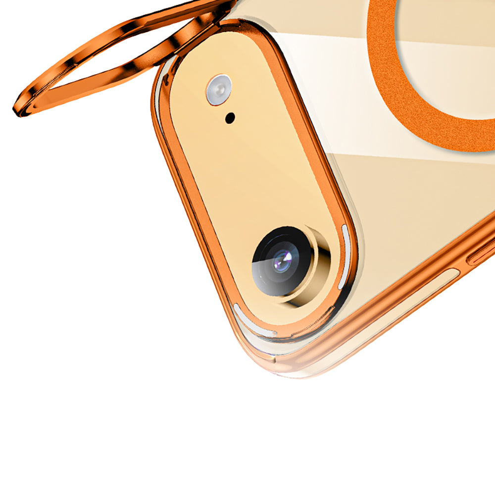 Apple iPhone 17 Air Kılıf M-safe Şarj Özellikli Wlons Standlı Efsane Kapak Gümüş