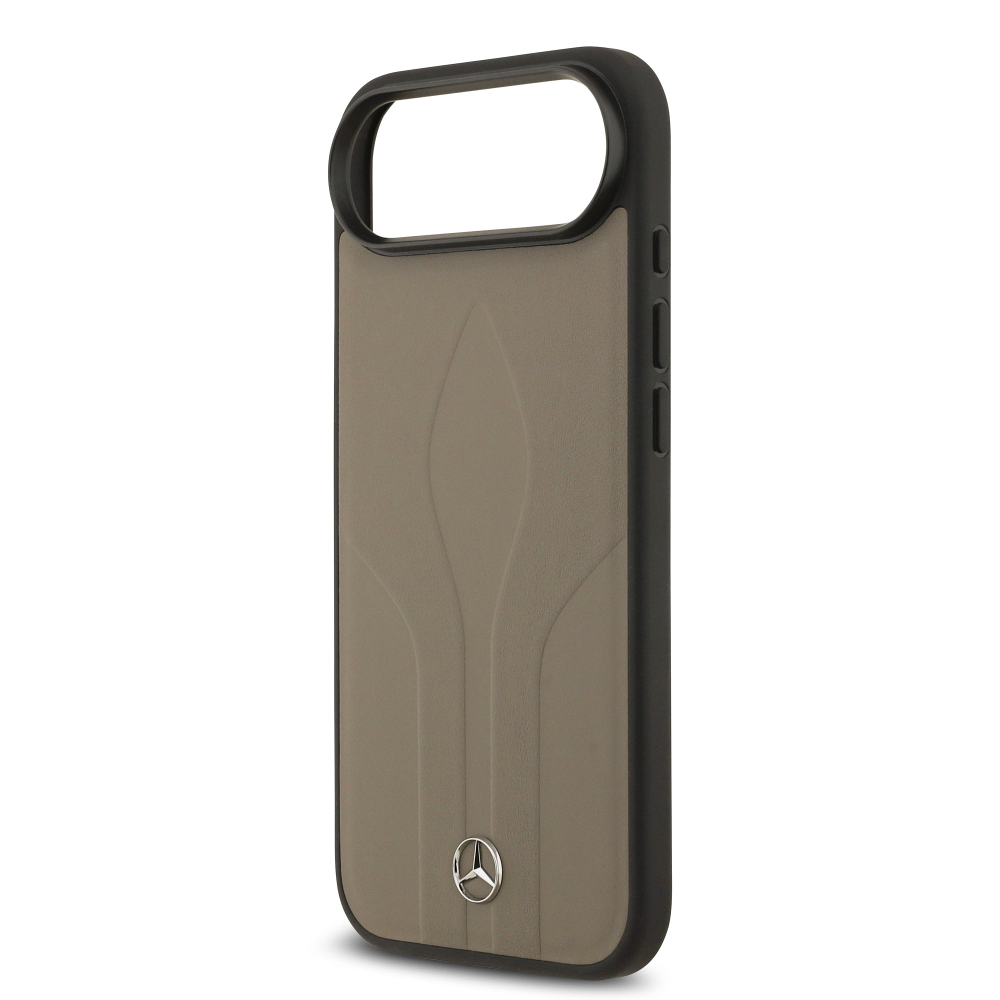 Apple iPhone 17 Air Kılıf Mercedes Benz Orjinal Lisanslı M-safe Şarj Özellikli Dokulu Desenli Deri Kapak Siyah