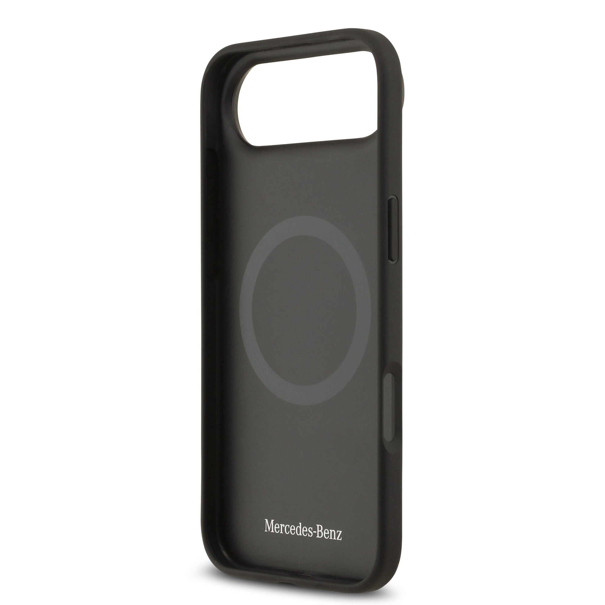 Apple iPhone 17 Air Kılıf Mercedes Benz Orjinal Lisanslı M-safe Şarj Özellikli Dokulu Desenli Deri Kapak Siyah