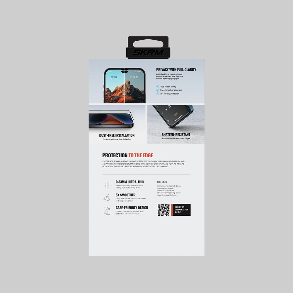 Apple iPhone 17 Air Skinarma 0.33mm Antidust Privacy Cam Ekran Koruyucu Siyah