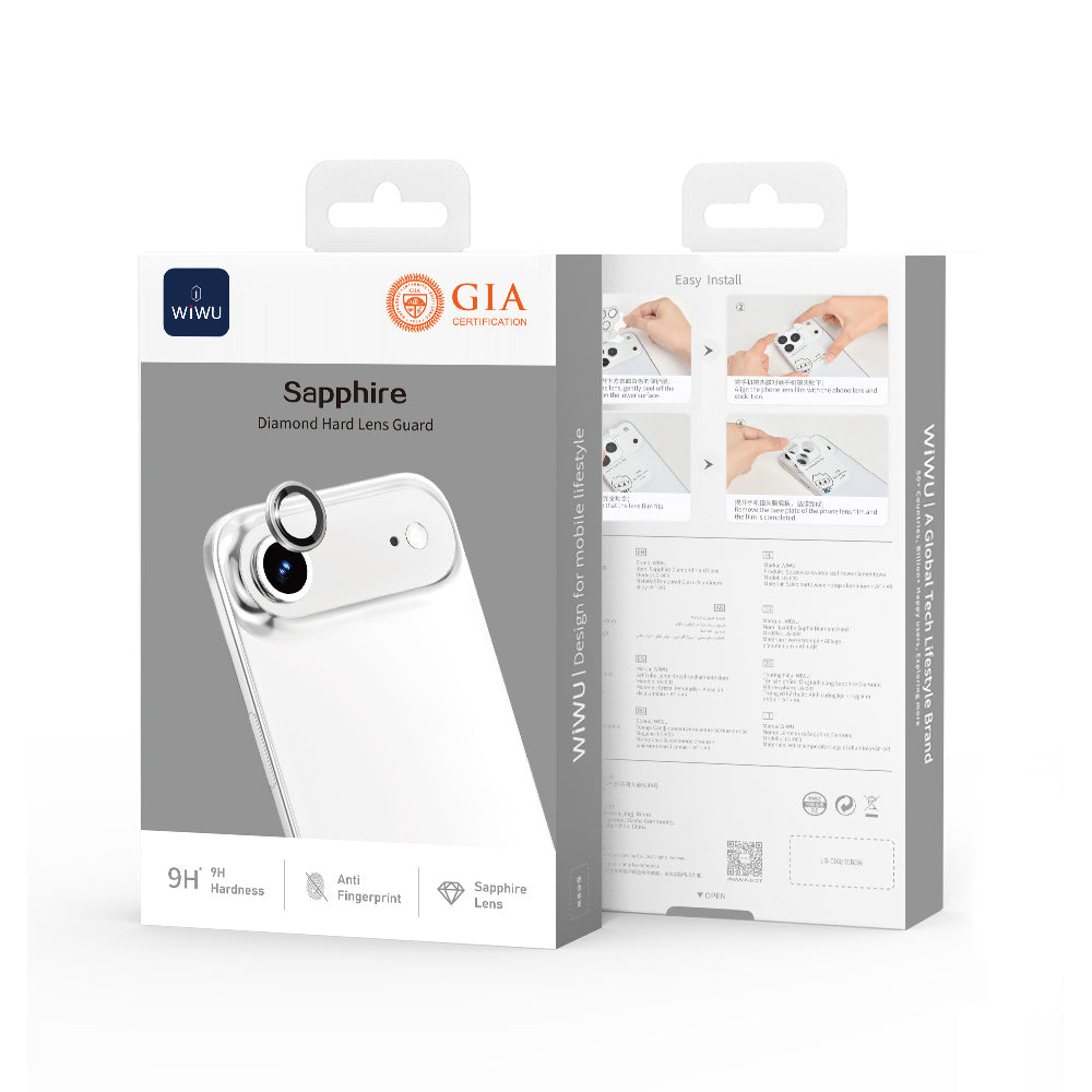 Apple iPhone 17 Air Wiwu LG-003 Lens Guard Çizilmeye Karşı Dayanıklı Safir Kamera Lens Koruyucu Siyah