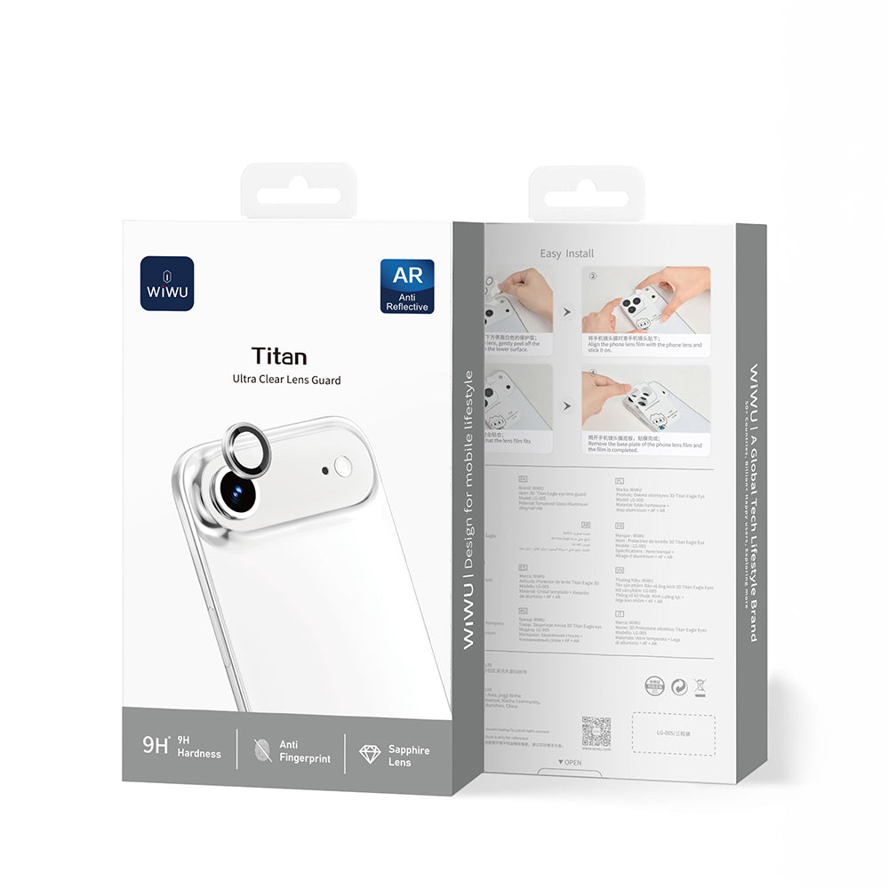 Apple iPhone 17 Air Wiwu LG-005 Falcon Anti Reflective Çizilmeye Karşı Dayanıklı Kamera Lens Koruyucu Siyah