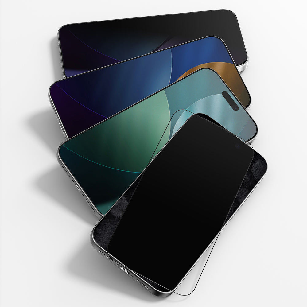 Apple iPhone 17 Amazingthing Titan Privacy Parmak İzi Bırakmayan Temperli Cam Ekran Koruyucu Siyah