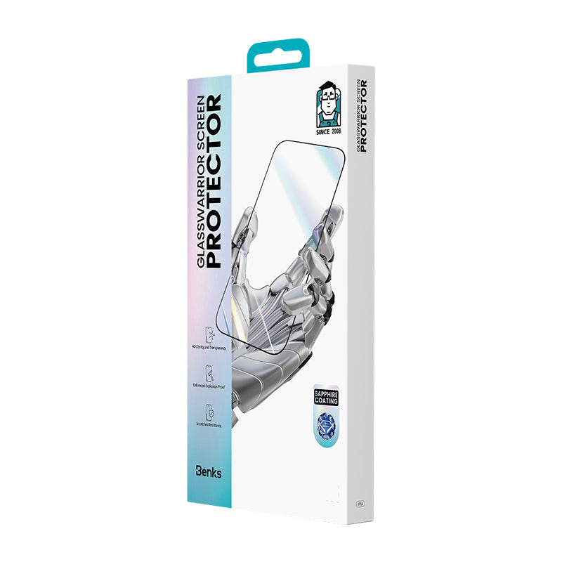 Apple iPhone 17 Benks Glass Warrior Safir Coating 0.3mm Cam Ekran Koruyucu + Kolay Uygulama Aparatı Şeffaf