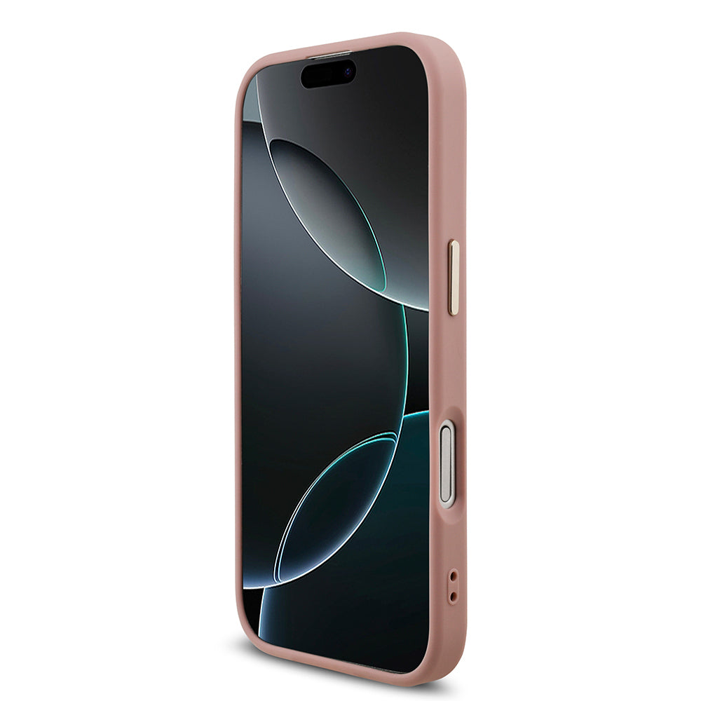 Apple iPhone 17 Kılıf Guess Orjinal Lisanslı 4G Büyük Metal Kamera Çerçeveli ve Logolu Glitter Kapak Gri