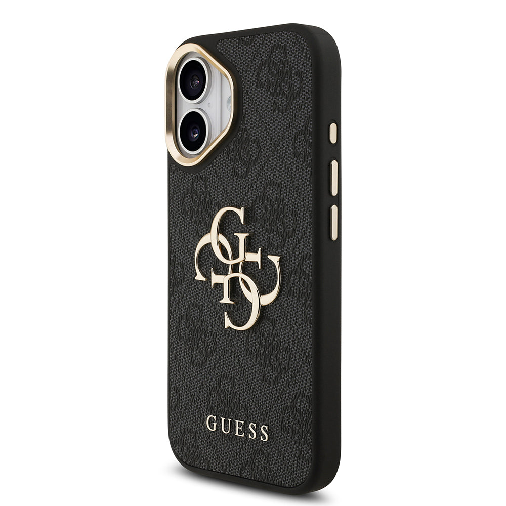 Apple iPhone 17 Kılıf Guess Orjinal Lisanslı 4G Büyük Metal Logolu Kalın Askılı Kapak Kahverengi