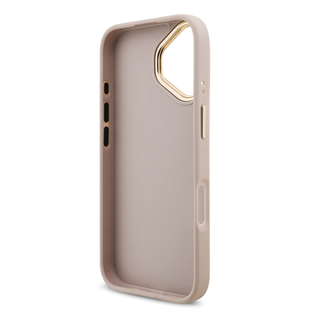 Apple iPhone 17 Kılıf Guess Orjinal Lisanslı 4G Büyük Metal Logolu Kalın Askılı Kapak Kahverengi