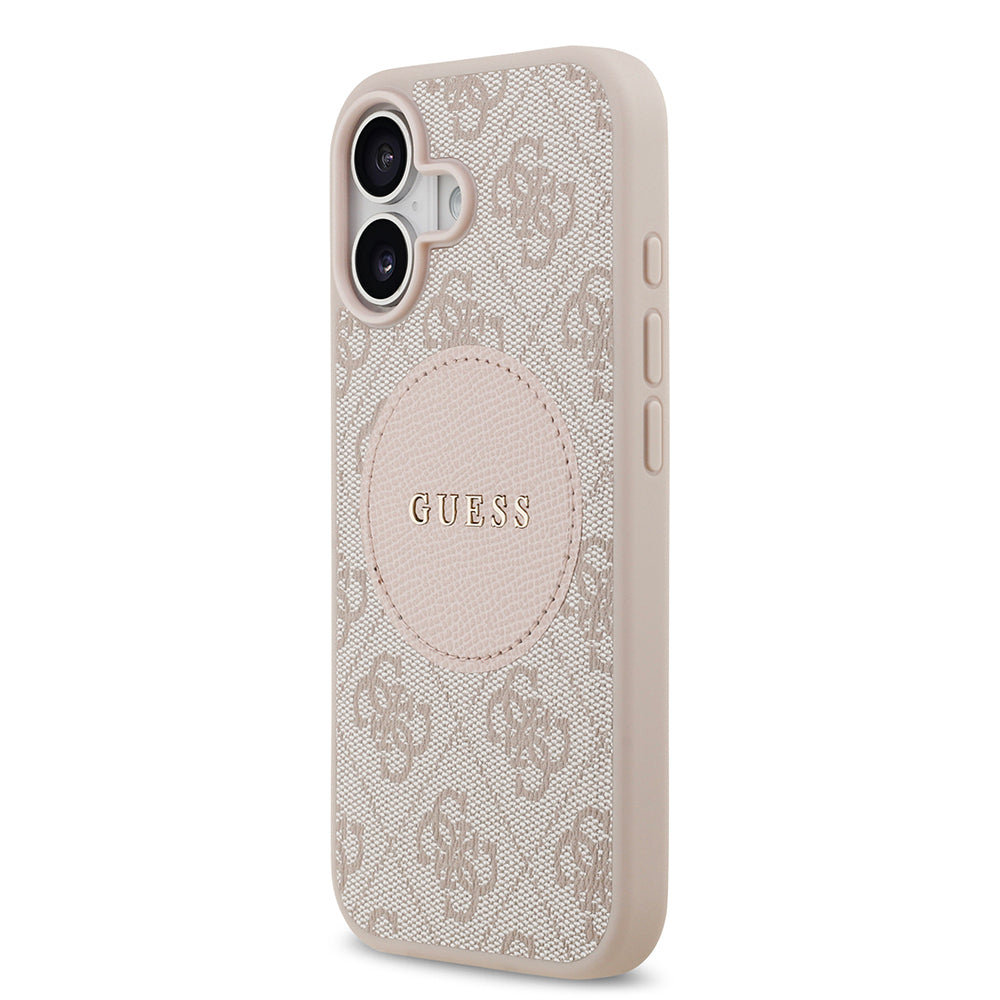 Apple iPhone 17 Kılıf Guess Orjinal Lisanslı M-safe Şarj Özellikli Yazı Logolu Circle Classic Kapak Siyah