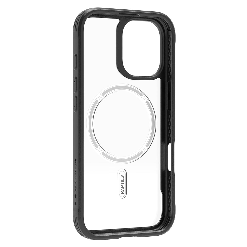 Apple iPhone 17 Kılıf M-safe Şarj Özellikli Airbagli Raptic Shield Serisi Şeffaf Arka Yüzey Kapak Siyah