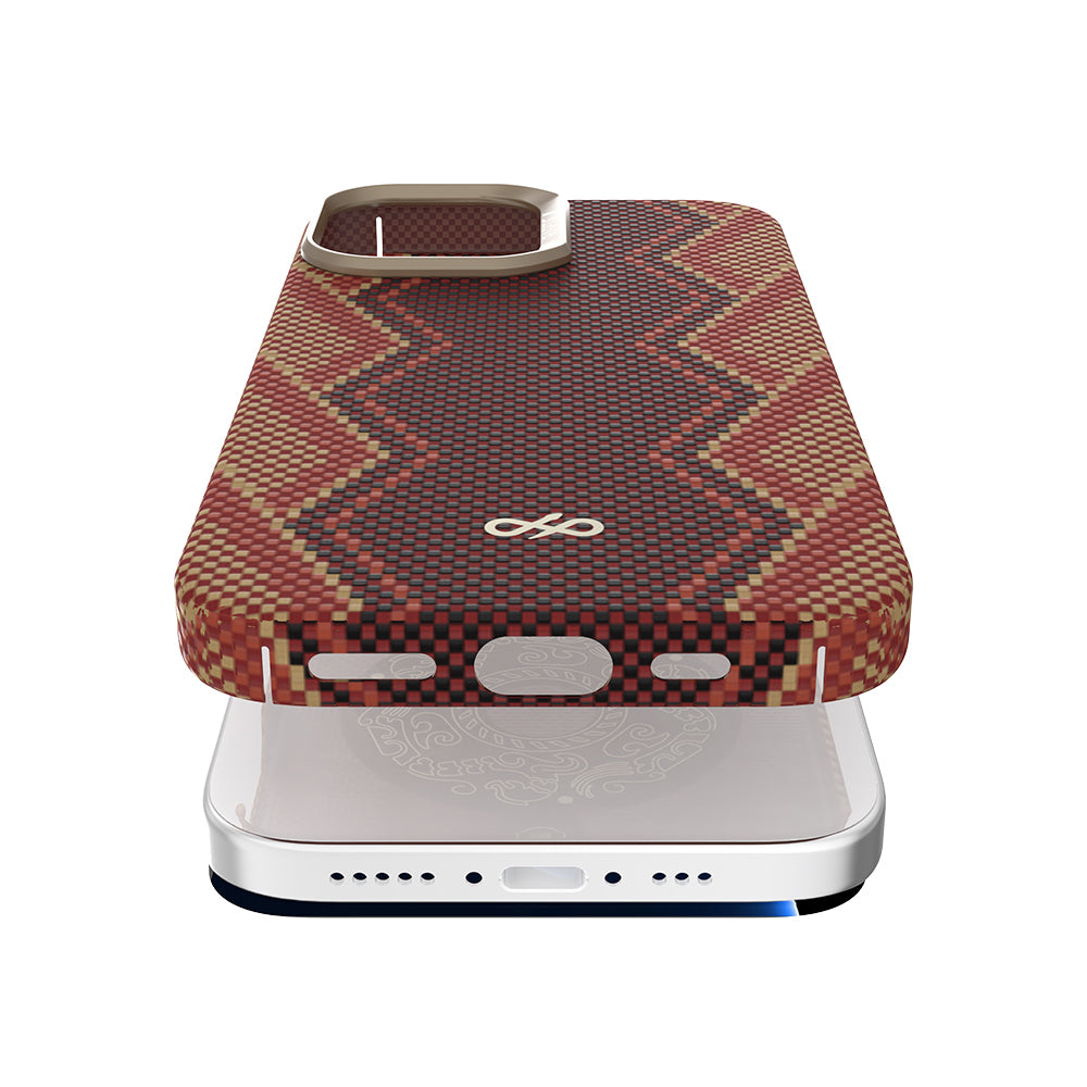 Apple iPhone 17 Kılıf M-safe Şarj Özellikli Raptic Aramid Skin Bionic Serisi Kapak Kırmızı