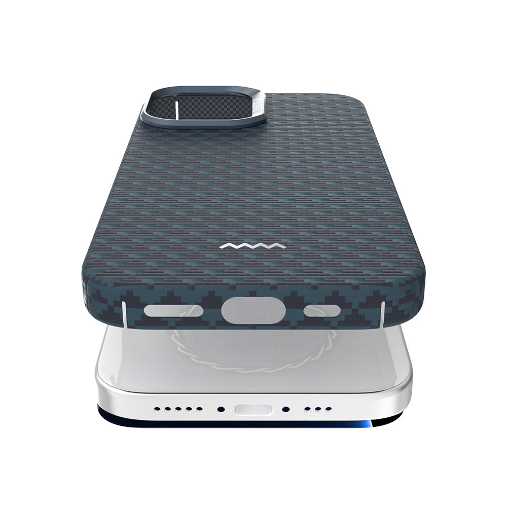 Apple iPhone 17 Kılıf M-safe Şarj Özellikli Raptic Aramid Skin Origin Serisi Kapak Kahverengi