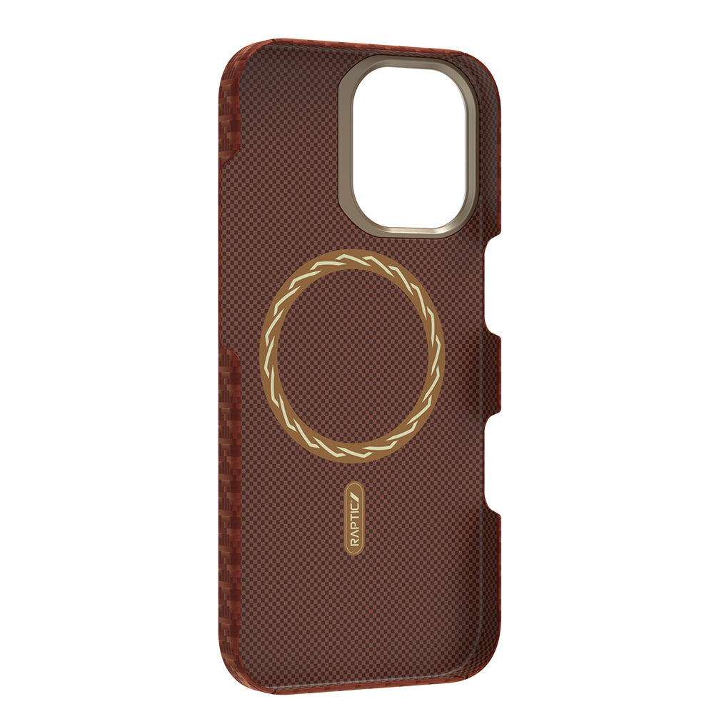 Apple iPhone 17 Kılıf M-safe Şarj Özellikli Raptic Aramid Skin Origin Serisi Kapak Kırmızı