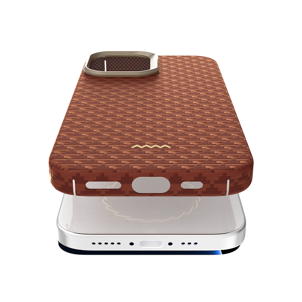 Apple iPhone 17 Kılıf M-safe Şarj Özellikli Raptic Aramid Skin Origin Serisi Kapak Kırmızı