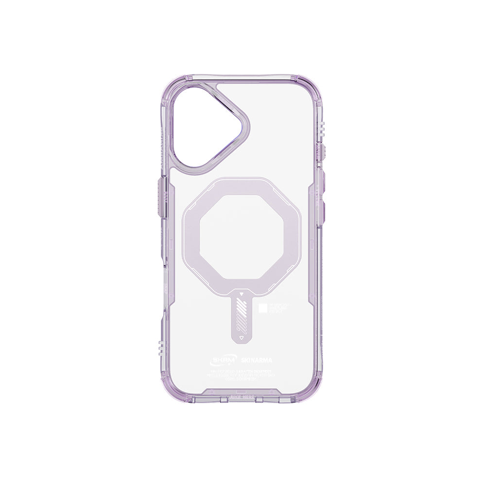 Apple iPhone 17 Kılıf M-safe Şarj Özellikli Şeffaf Airbag Tasarımlı Skinarma Saido Mag-Charge Kapak Şeffaf