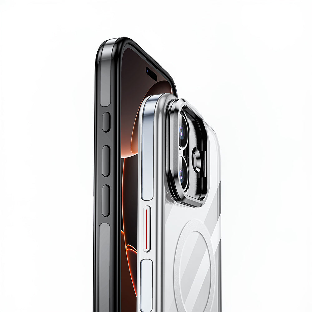 Apple iPhone 17 Kılıf M-safe Şarj Özellikli Wlons Standlı Efsane Kapak Siyah