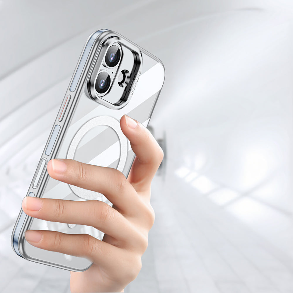 Apple iPhone 17 Kılıf M-safe Şarj Özellikli Wlons Standlı Efsane Kapak Siyah