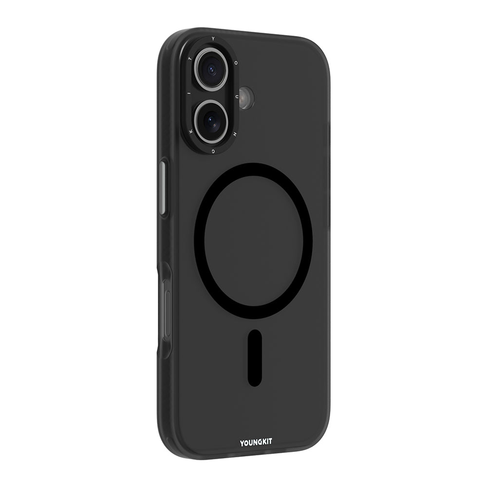 Apple iPhone 17 Kılıf M-safe Şarj Özellikli Youngkit Hidden Sand Serisi Kapak Siyah