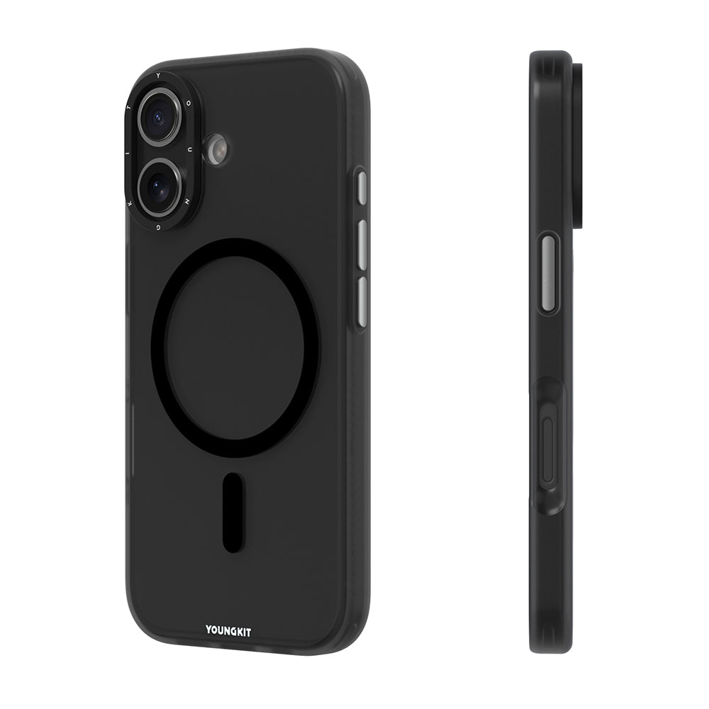 Apple iPhone 17 Kılıf M-safe Şarj Özellikli Youngkit Hidden Sand Serisi Kapak Beyaz