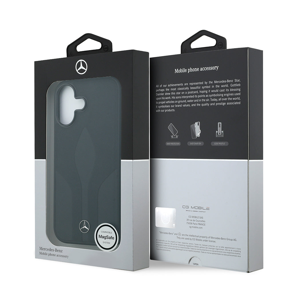 Apple iPhone 17 Kılıf Mercedes Benz Orjinal Lisanslı M-safe Şarj Özellikli Dokulu Desenli Deri Kapak Kahverengi