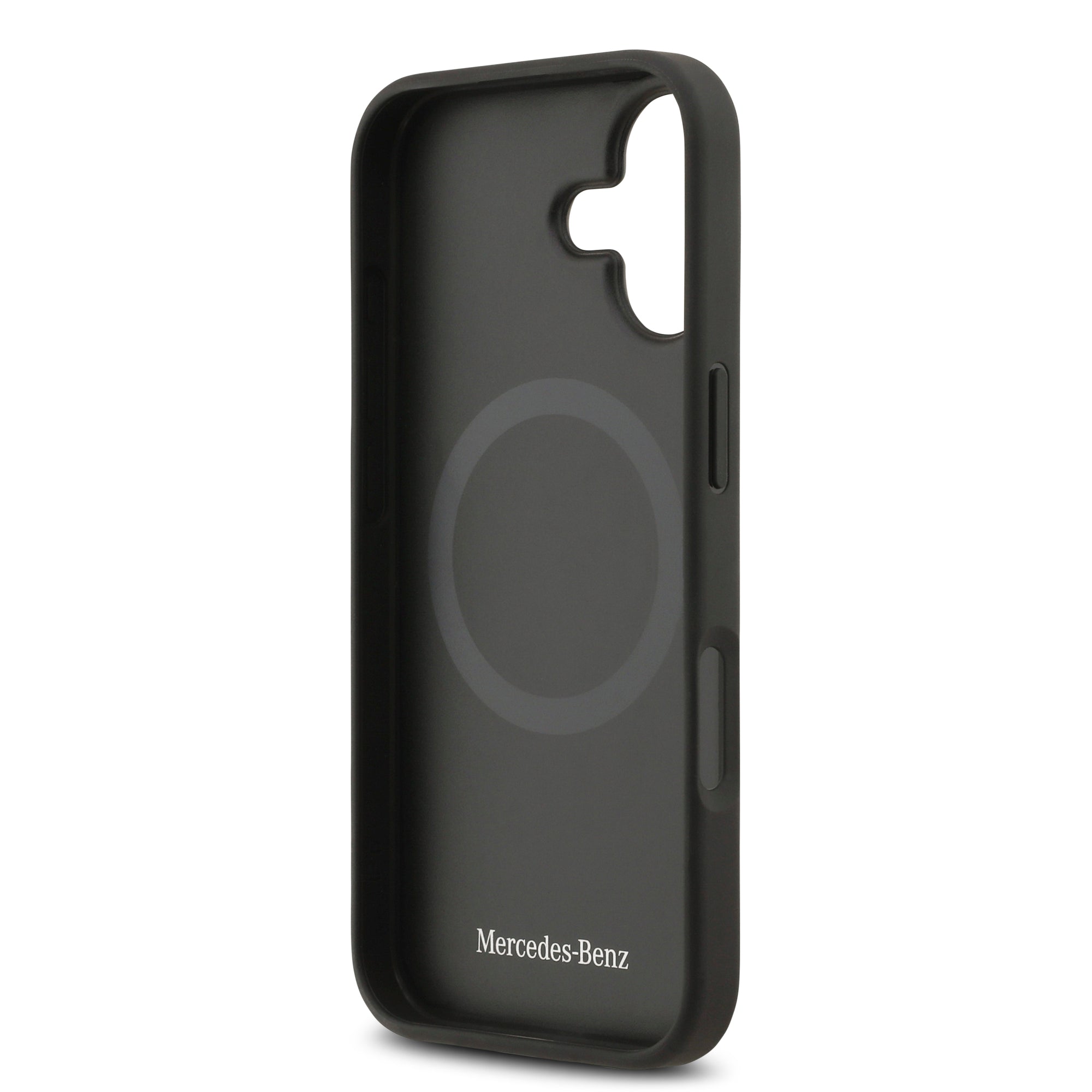 Apple iPhone 17 Kılıf Mercedes Benz Orjinal Lisanslı M-safe Şarj Özellikli Hakiki Deri Nostaljik Yıldız Dizayn Kapak Siyah