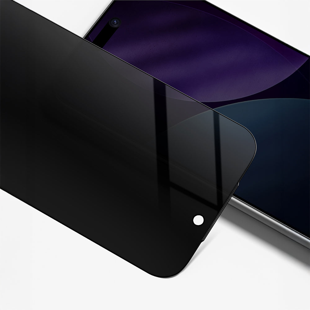 Apple iPhone 17 Pro Amazingthing Titan Privacy Parmak İzi Bırakmayan Temperli Cam Ekran Koruyucu Siyah