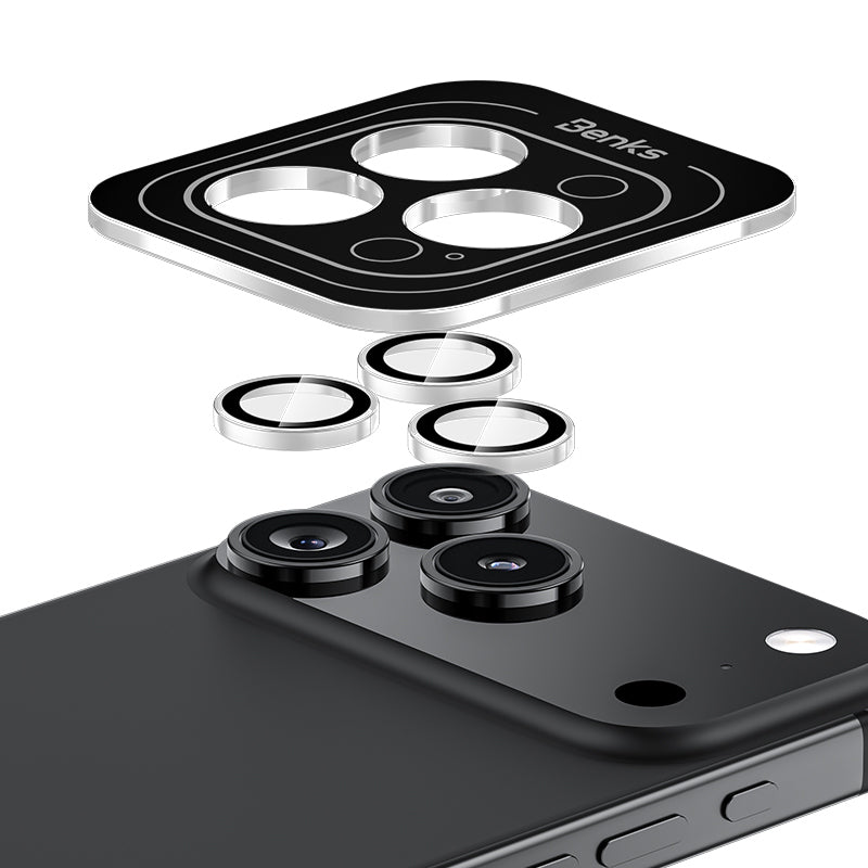 Apple iPhone 17 Pro Benks AR Glass Warrior Premium Cam Kamera Lens Koruyucu Gri