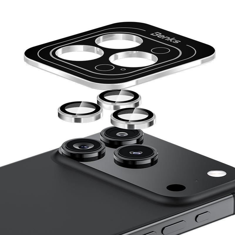 Apple iPhone 17 Pro Benks AR Glass Warrior Premium Cam Kamera Lens Koruyucu Gri