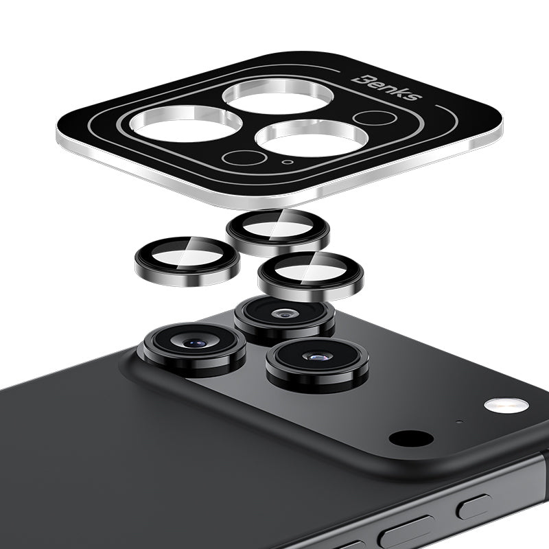 Apple iPhone 17 Pro Benks DR Safir Kamera Lens Koruyucu Gri