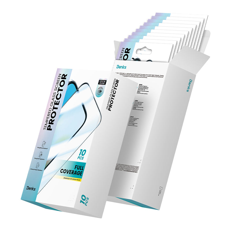 Apple iPhone 17 Pro Hidrofobik Ve Oleofobik Özellikli Benks 0.3mm Air Shield Ekran Koruyucu 10'lu Paket Şeffaf