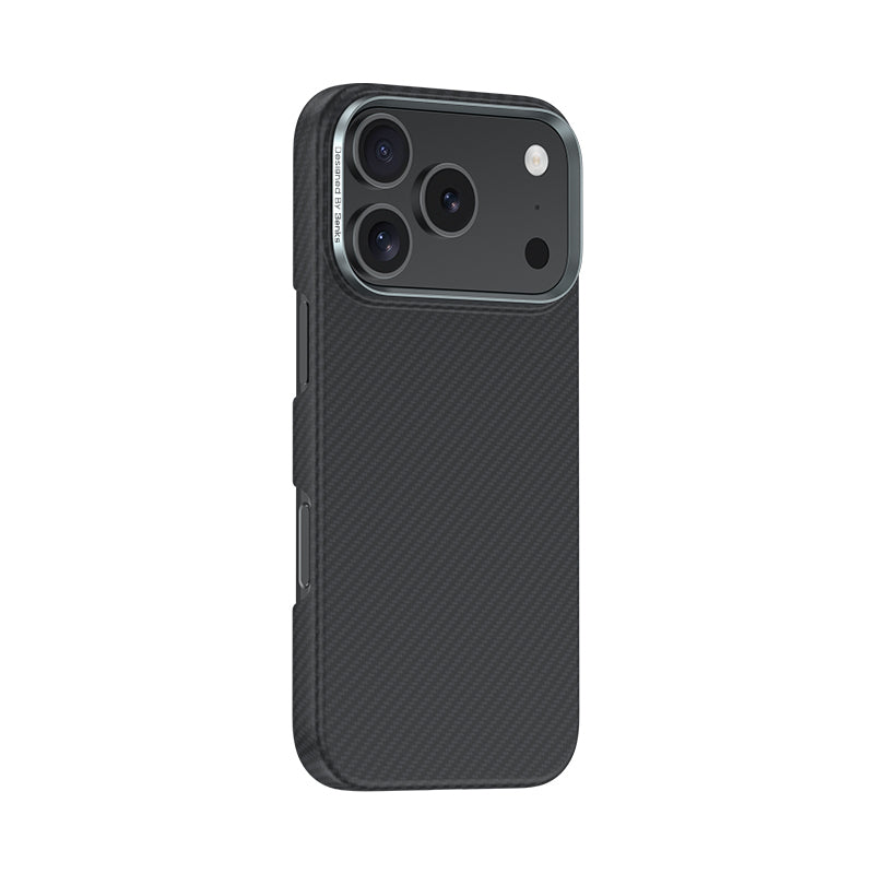 Apple iPhone 17 Pro Kılıf Benks M-safe Şarj Özellikli Metal Kamera Çerçeveli Magnetik ArmorAir 600D Kevlar Fiber Kapak Siyah