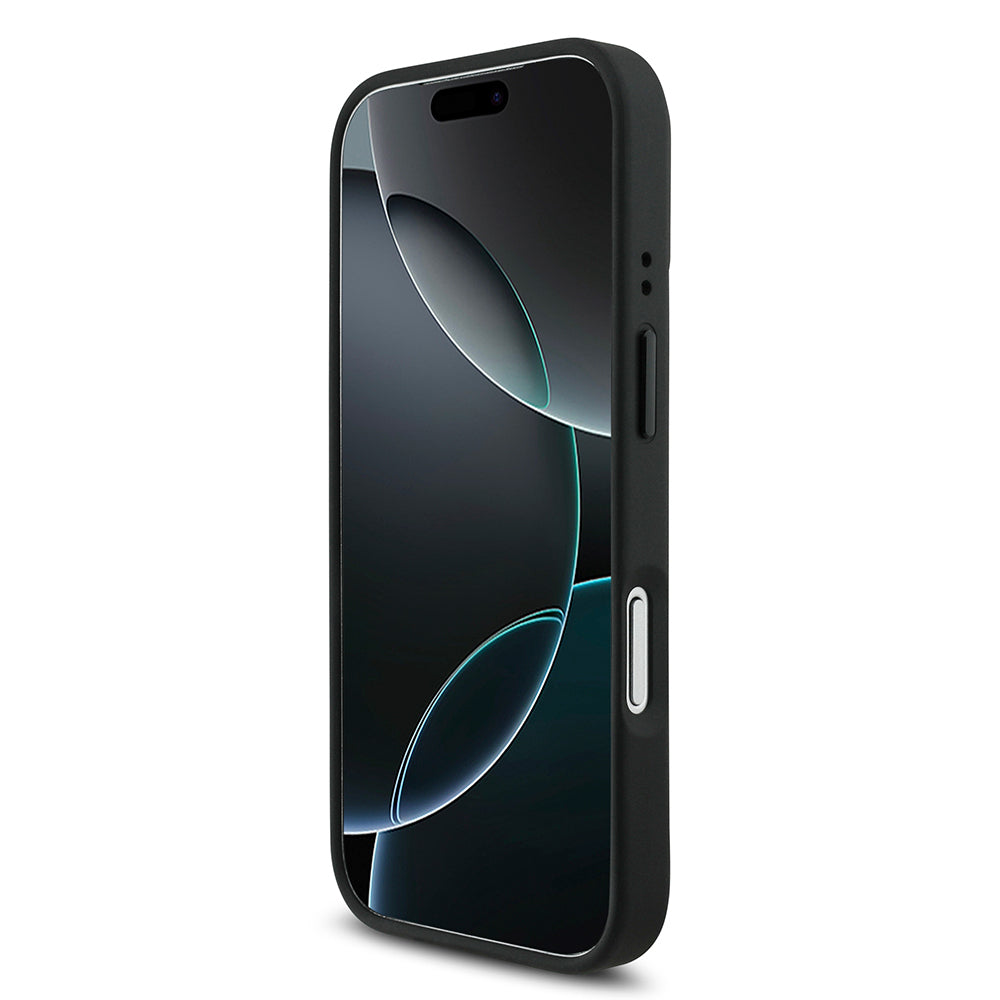 Apple iPhone 17 Pro Kılıf BMW Orjinal Lisanslı M-safe Şarj Özellikli Deri Arka Yüzey Metal Logolu Delikli Şerit Tasarımlı Kapak Lacivert