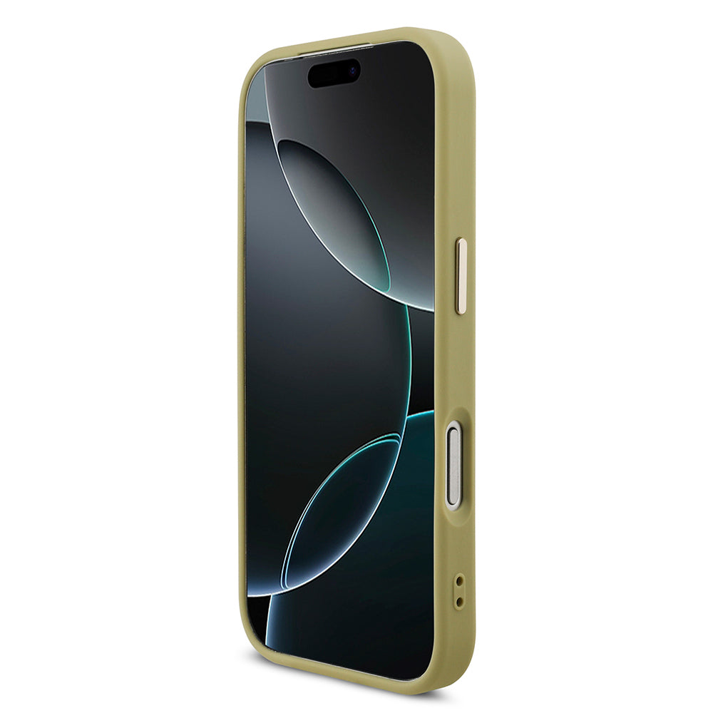 Apple iPhone 17 Pro Kılıf Guess Orjinal Lisanslı 4G Büyük Metal Kamera Çerçeveli ve Logolu Glitter Kapak Gri