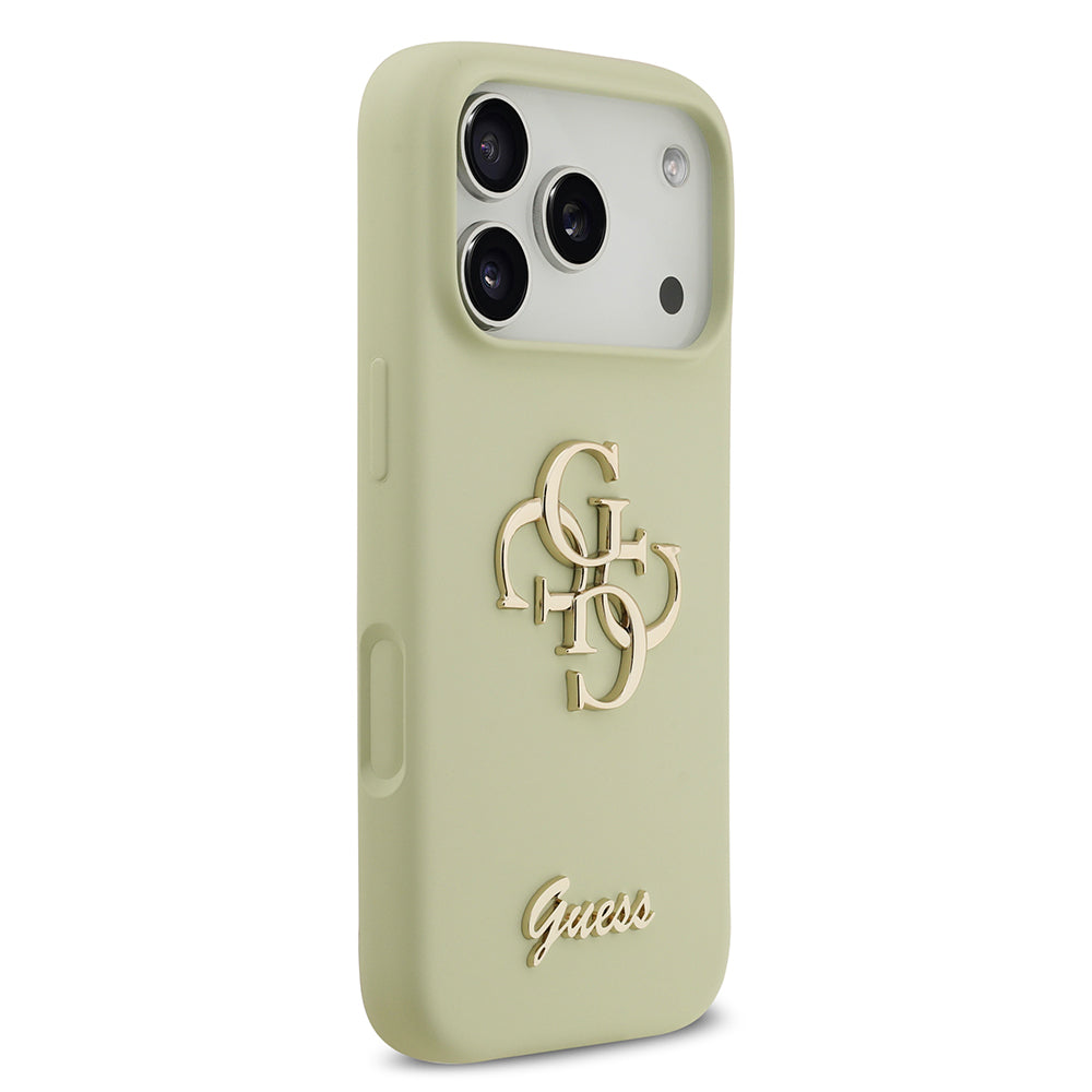 Apple iPhone 17 Pro Kılıf Guess Orjinal Lisanslı Grained Yazı Logolu Kapak Siyah