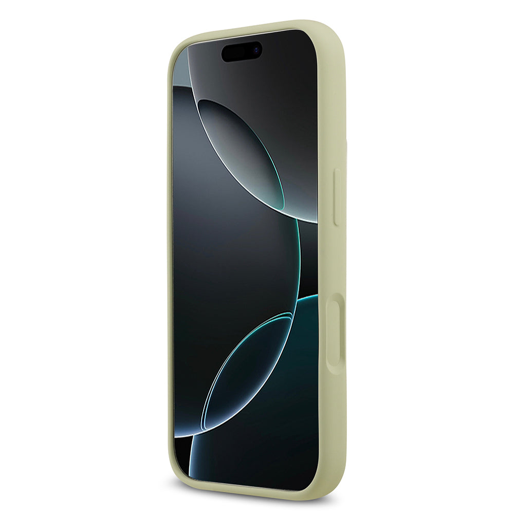 Apple iPhone 17 Pro Kılıf Guess Orjinal Lisanslı Grained Yazı Logolu Kapak Pembe