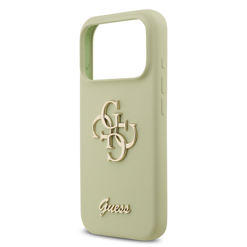 Apple iPhone 17 Pro Kılıf Guess Orjinal Lisanslı Grained Yazı Logolu Kapak Pembe