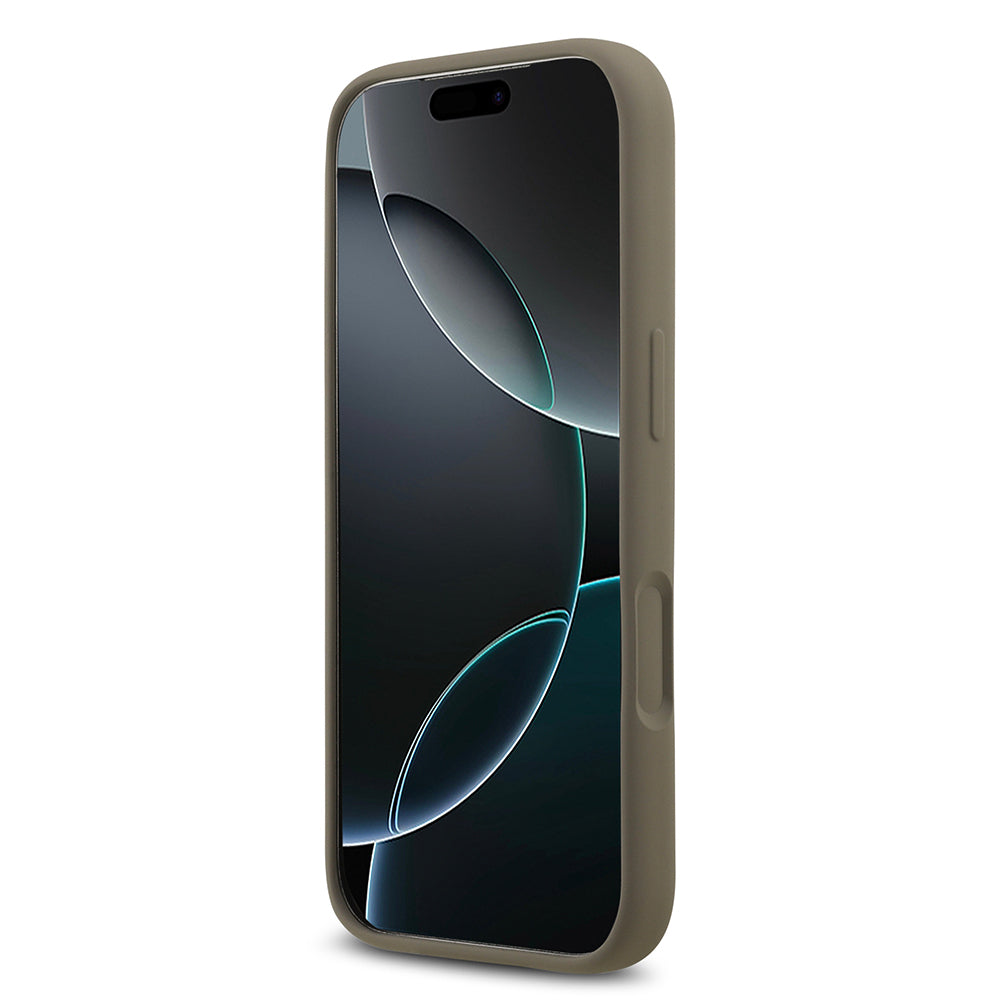 Apple iPhone 17 Pro Kılıf Guess Orjinal Lisanslı Grained Yazı Logolu Kapak Pembe