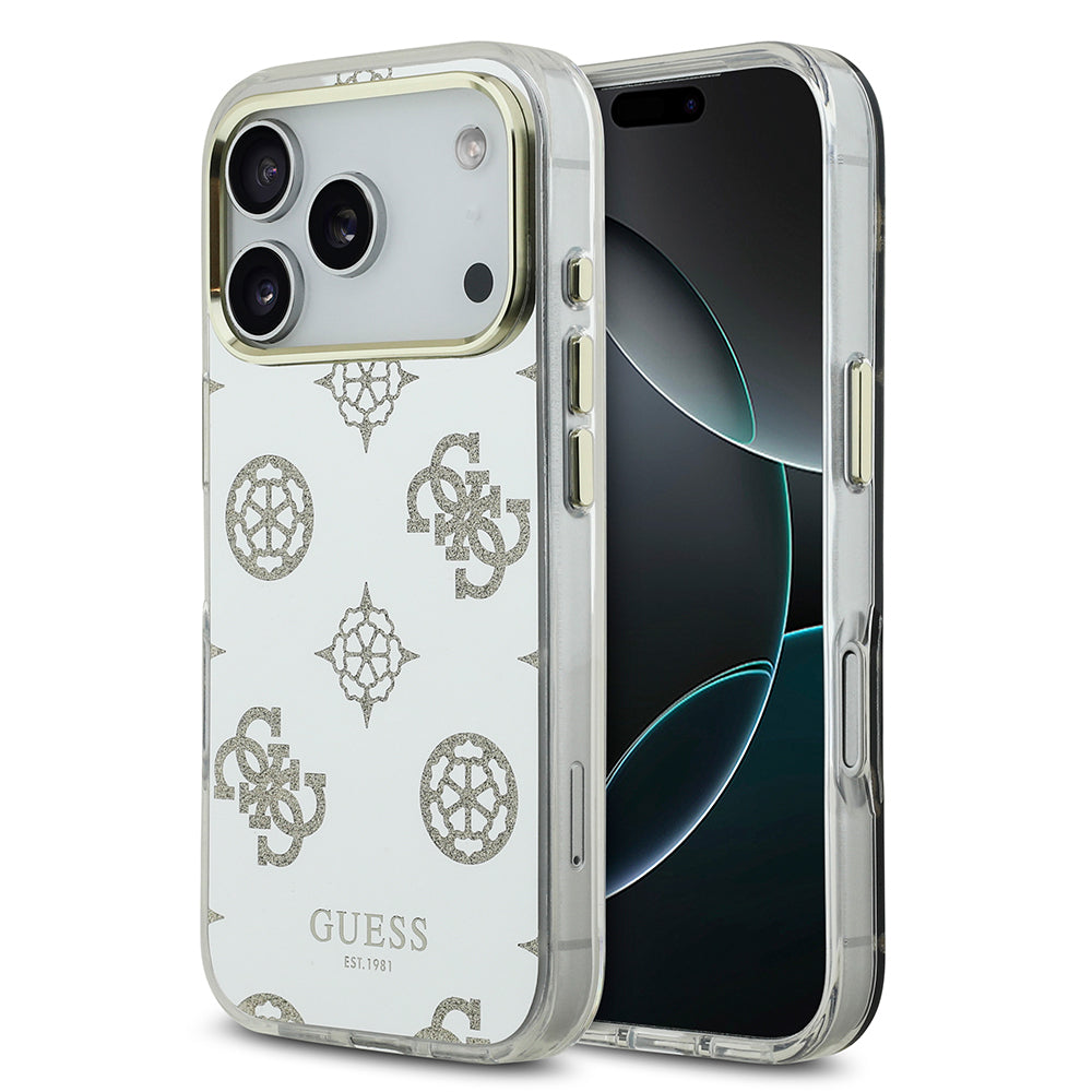 Apple iPhone 17 Pro Kılıf Guess Orjinal Lisanslı Metal Kamera Çerçeveli Simli Aynalı Kapak Gold