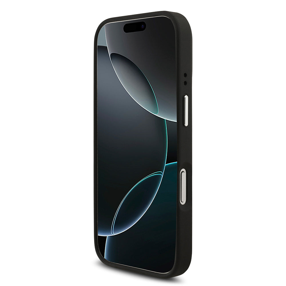 Apple iPhone 17 Pro Kılıf Guess Orjinal Lisanslı PU Deri 4G Büyük Metal Logo Dizaynlı Kapak Siyah