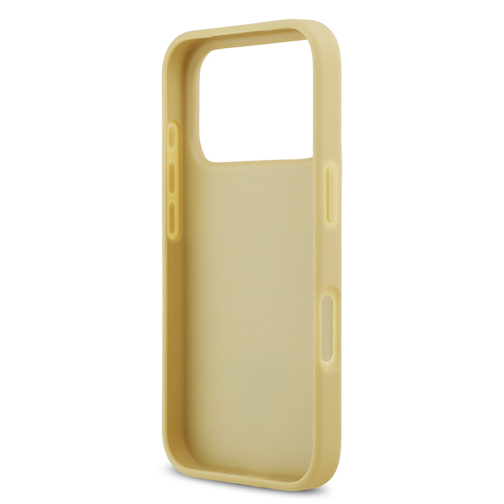 Apple iPhone 17 Pro Kılıf Guess Orjinal Lisanslı Taşlı Arka Yüzey Üçgen Logolu Kapak Pembe