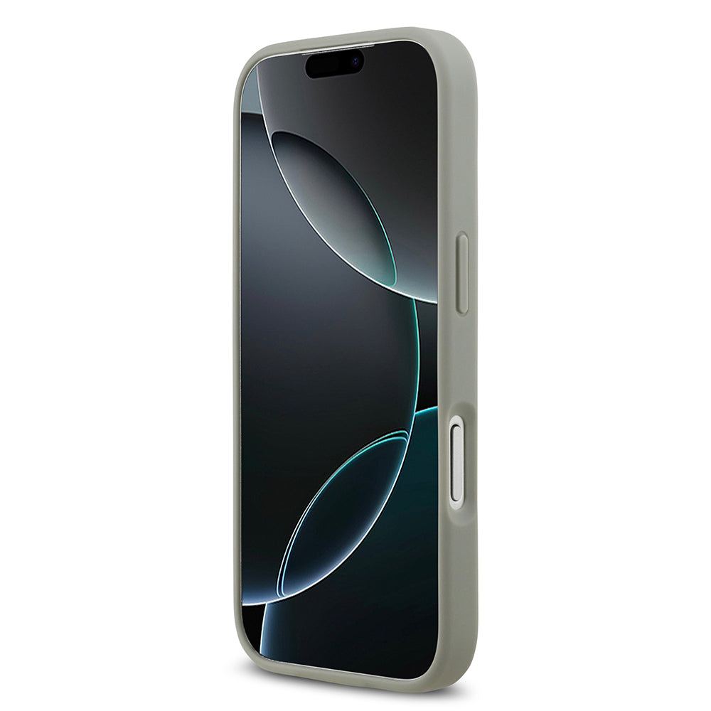 Apple iPhone 17 Pro Kılıf Guess Orjinal Lisanslı Taşlı Arka Yüzey Üçgen Logolu Kapak Pembe