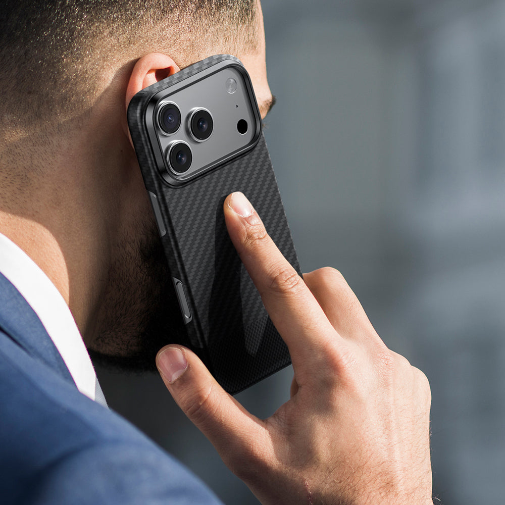 Apple iPhone 17 Pro Kılıf M-safe Şarj Özellikli 1500D Aramid Fiber Amazingthing Titan Max Serisi Kapak Siyah