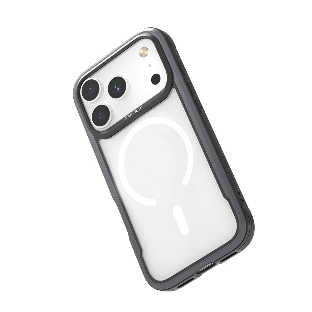 Apple iPhone 17 Pro Kılıf M-safe Şarj Özellikli Airbagli Raptic Shield Serisi Şeffaf Arka Yüzey Kapak Siyah