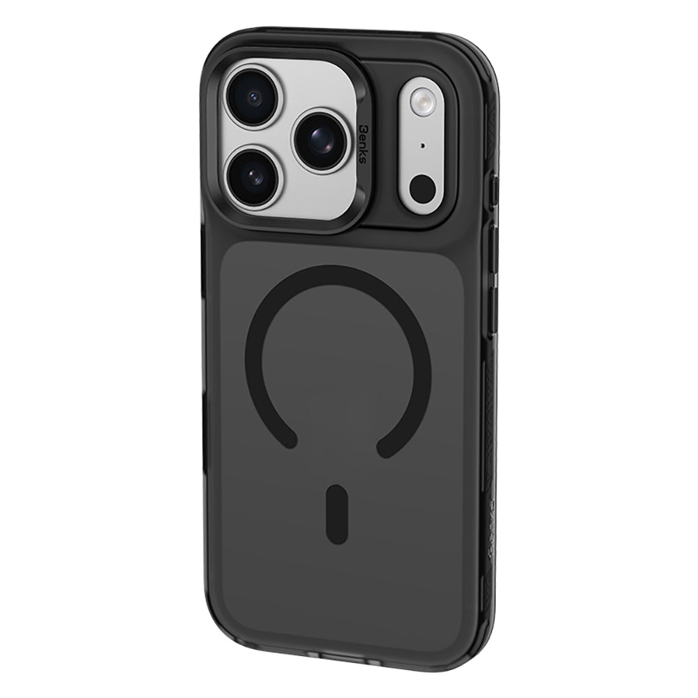 Apple iPhone 17 Pro Kılıf M-Safe Şarj Özellikli Benks C-Magnet Lucid Armor Kapak Turuncu