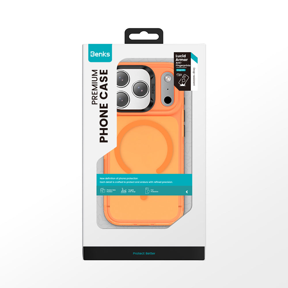 Apple iPhone 17 Pro Kılıf M-Safe Şarj Özellikli Benks C-Magnet Lucid Armor Kapak Siyah