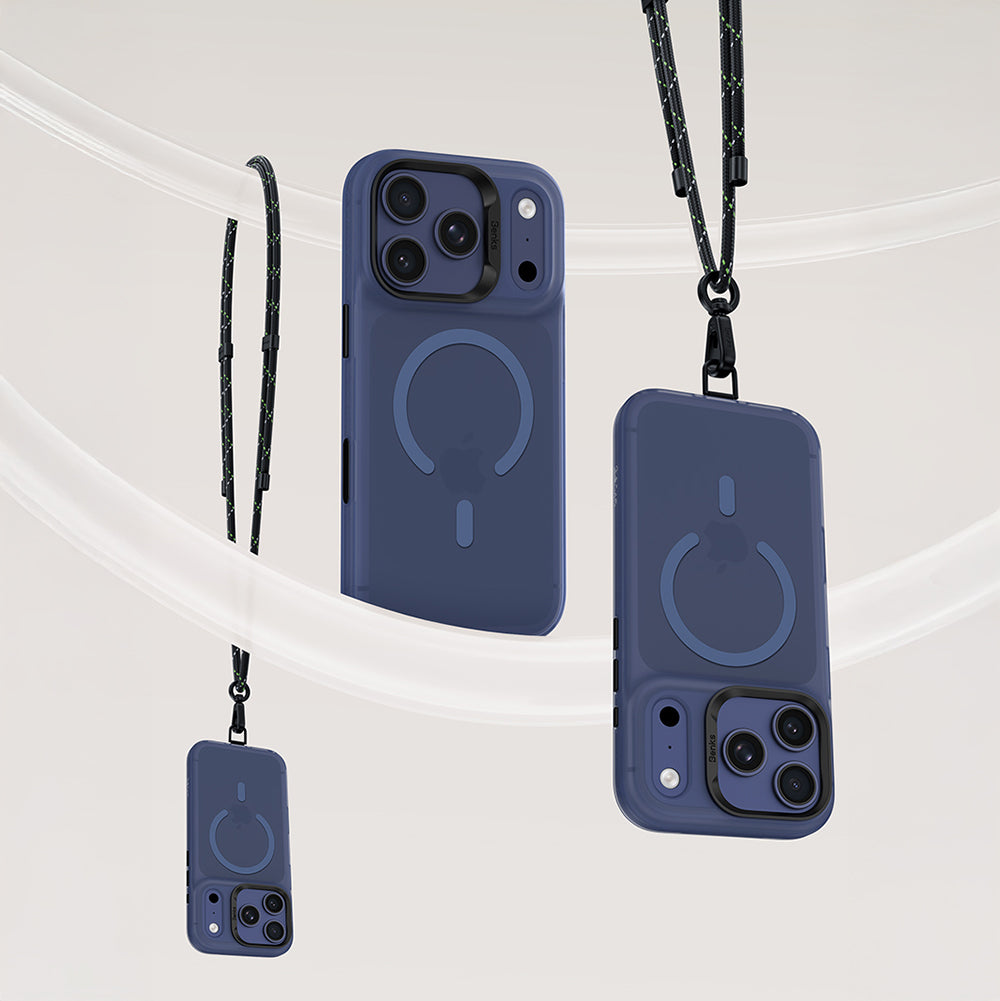 Apple iPhone 17 Pro Kılıf M-Safe Şarj Özellikli Benks C-Magnet Lucid Armor Kapak Mavi