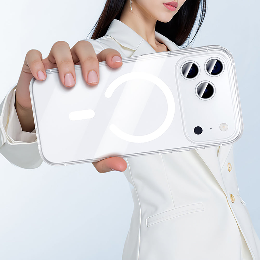 Apple iPhone 17 Pro Kılıf M-safe Şarj Özellikli Benks Crystal Serisi Şeffaf Kapak Şeffaf