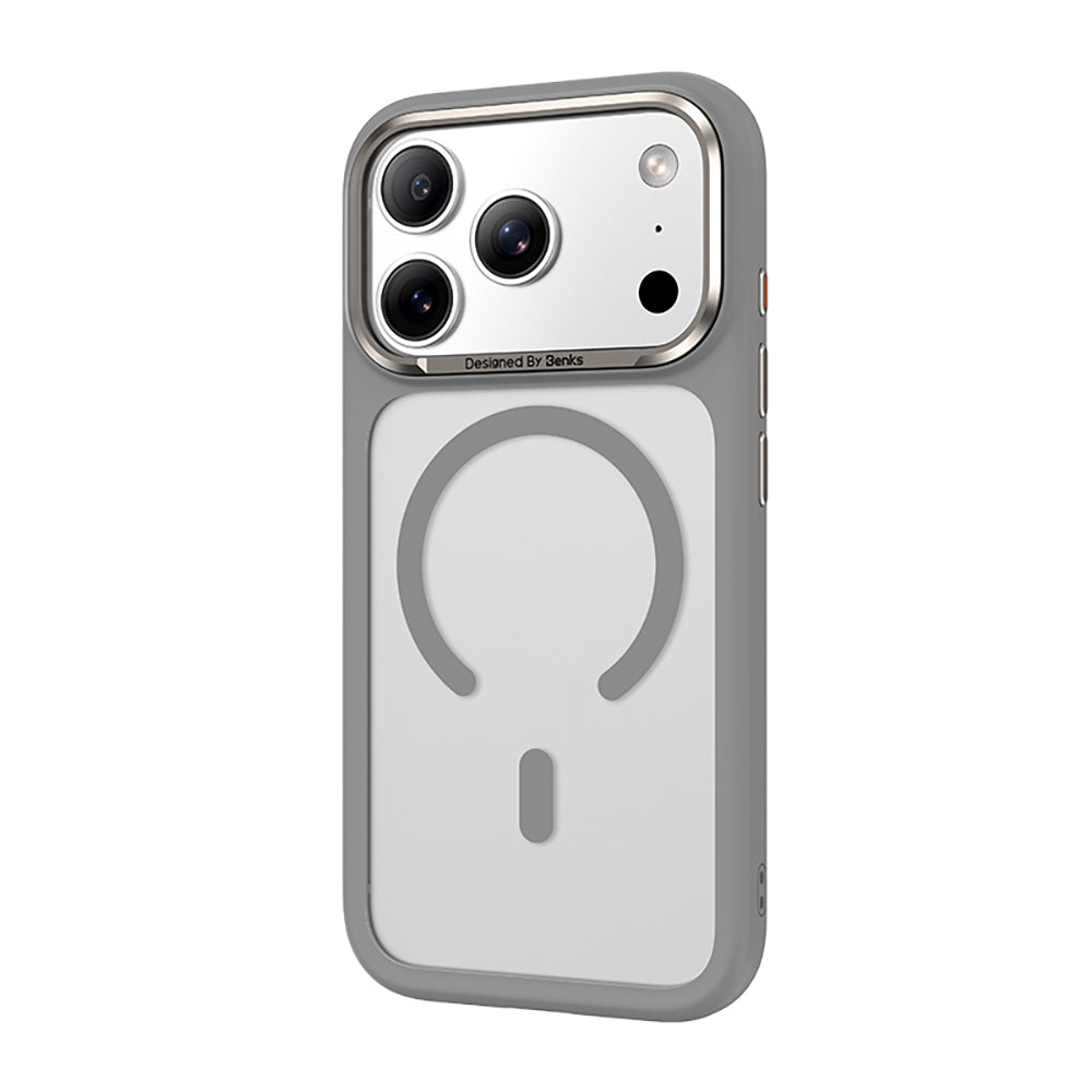 Apple iPhone 17 Pro Kılıf M-Safe Şarj Özellikli Benks Mist C-Magnet Kapak Mavi