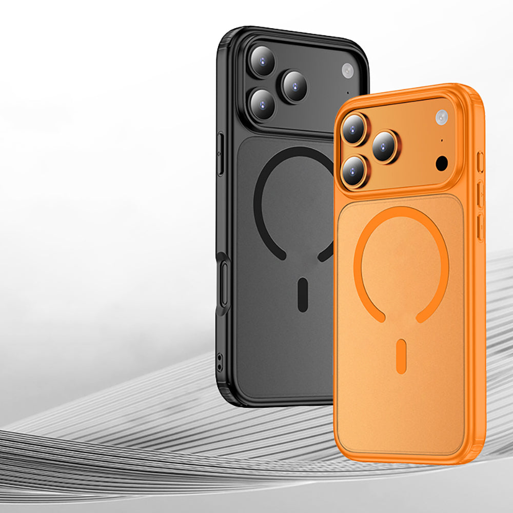 Apple iPhone 17 Pro Kılıf M-safe Şarj Özellikli Mat Arka Yüzey Wlons Lola Kapak Siyah