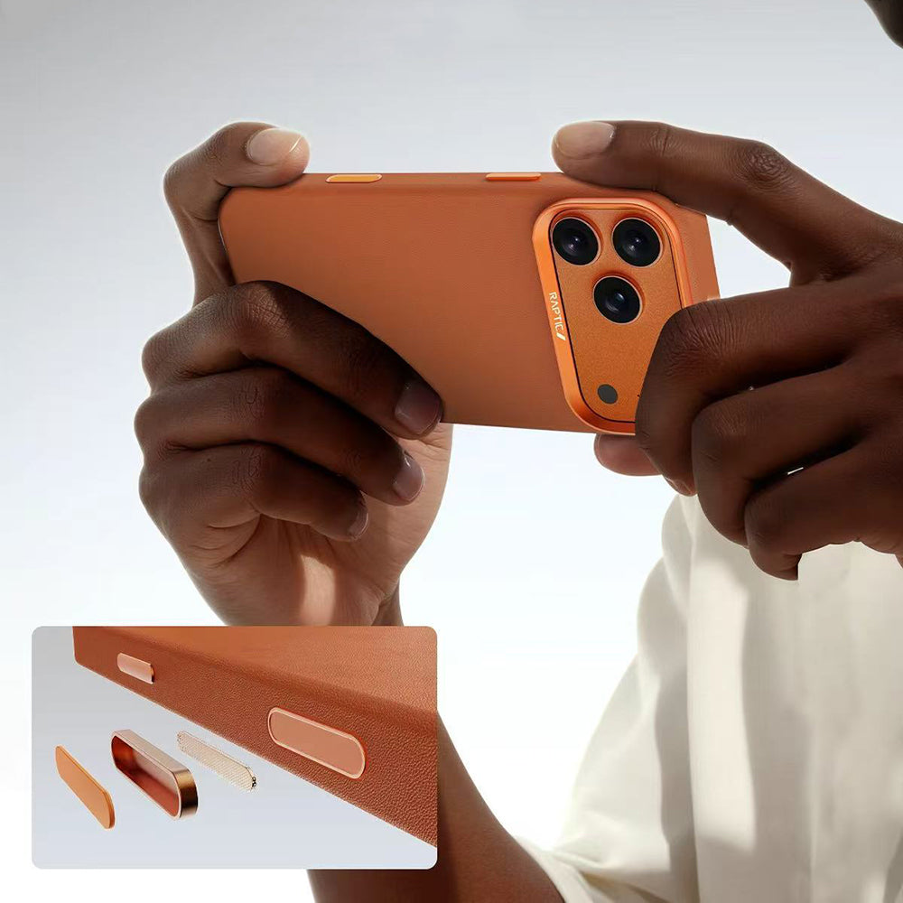 Apple iPhone 17 Pro Kılıf M-Safe Şarj Özellikli Polimerik Deri Raptic Urban Nano Kapak Siyah