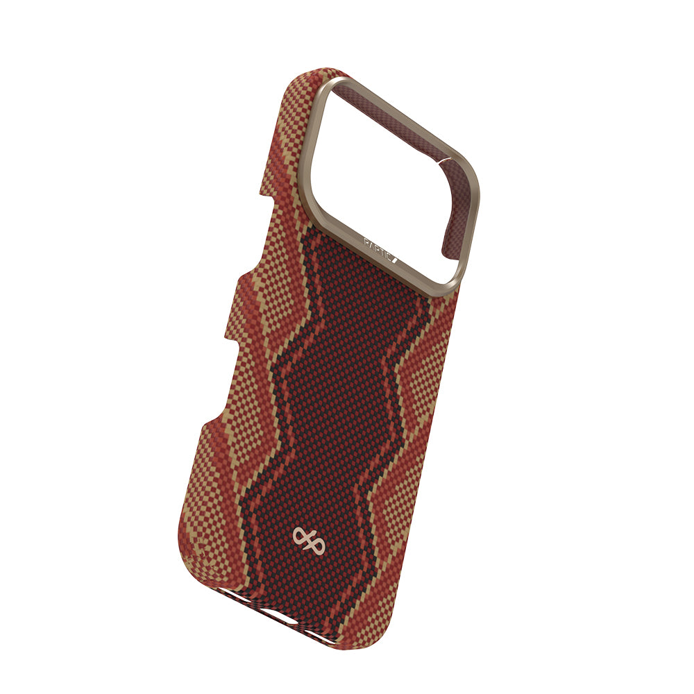 Apple iPhone 17 Pro Kılıf M-safe Şarj Özellikli Raptic Aramid Skin Bionic Serisi Kapak Kırmızı